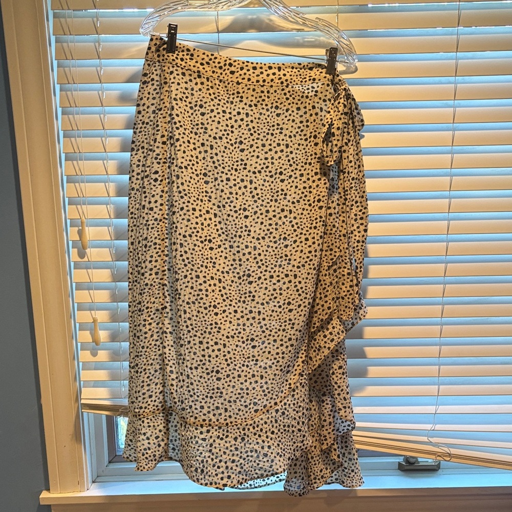 THML Ruffled Wrap Skirt in Animal Print